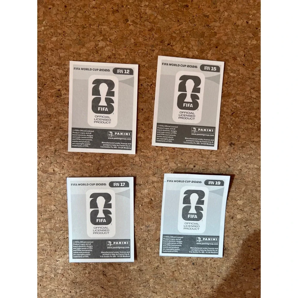 Panini FIFA World Cup 2026 Iran Stickers Ghoddos Cheshmi Azmoun Jahanbakhsh 4pc